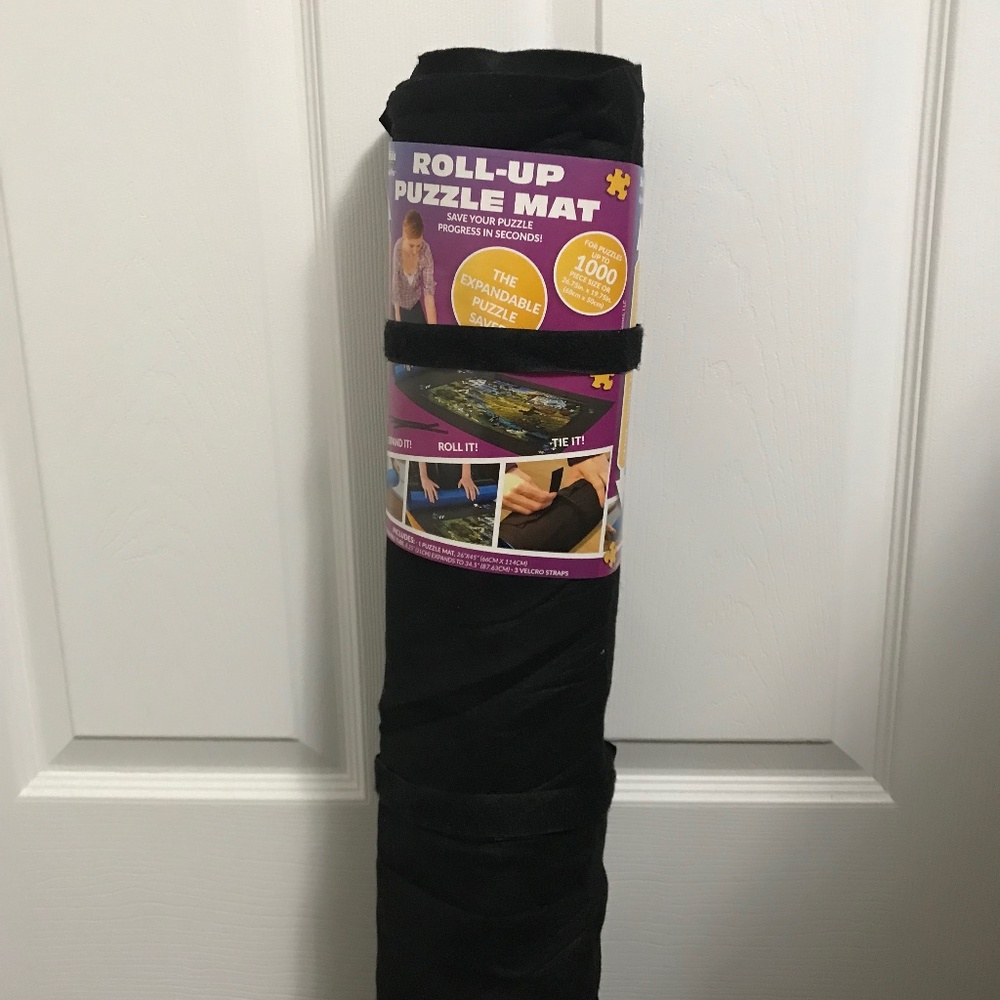 Buffalo Games Roll Up Puzzle Mat Assembly Fits Up To 1500 Piece Puzzle Black